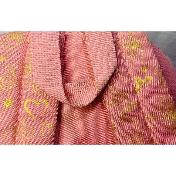 Disney Princess Backpack Fast Forward Large Pink School Bag Gold Mesh Zippered - Picture 8 of 12